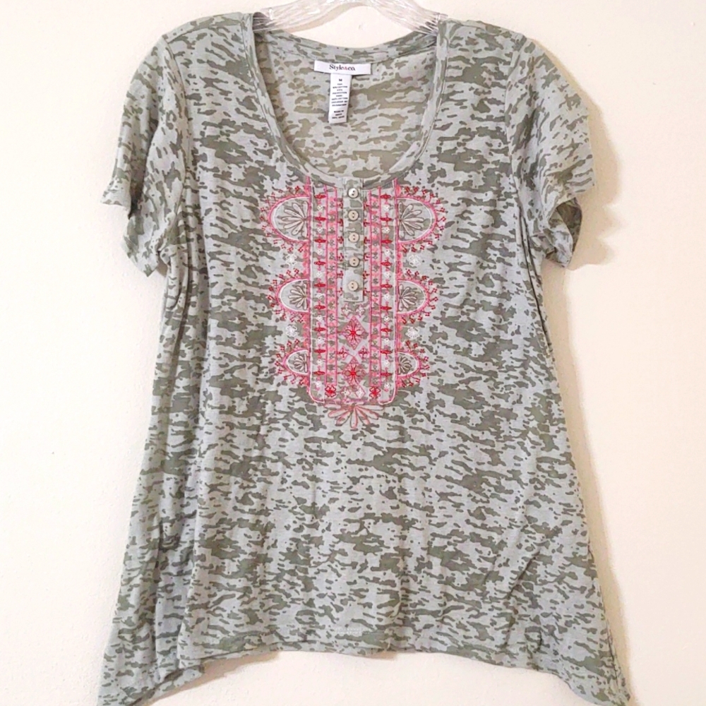 Style & Co Camo Style Shirt - Size M